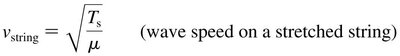 Wave speed formula on a stretched string