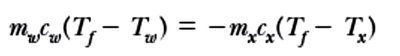 Calorimetry energy balance equation