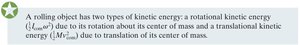 Statement about the two types of kinetic energy in rolling