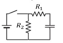 Simple RC circuit with two resistors and a capacitor