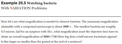 Example 25.5: Watching bacteria with a microscope