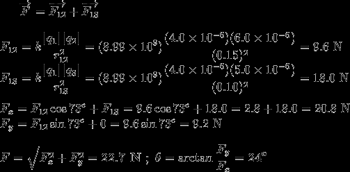 Worked example of force calculation using Coulomb's Law in 2D