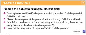 Tactics box for finding potential from electric field