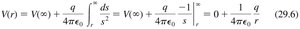 Integration for potential of a point charge