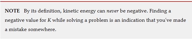 Kinetic energy cannot be negative