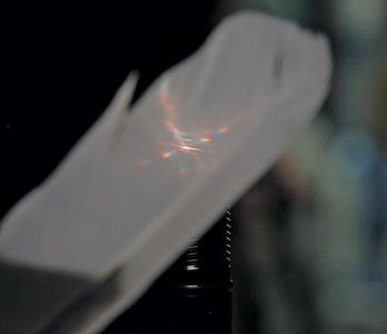 Diffraction pattern from feather