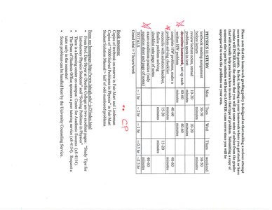 Free fall example and table of values