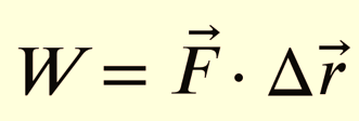 Work as the dot product of force and displacement