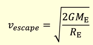 Escape velocity formula