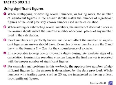 Tactics box: Using significant figures