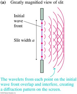 Single-slit diffraction: wavelets and interference