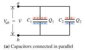 Capacitors connected in parallel
