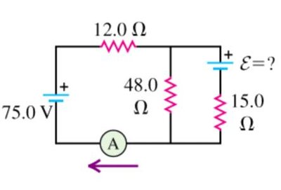 Example circuit for Kirchhoff's rules
