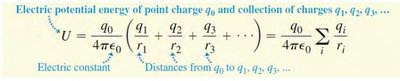 Electric potential energy of point charge and collection of charges