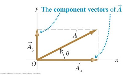 Vector components in x and y