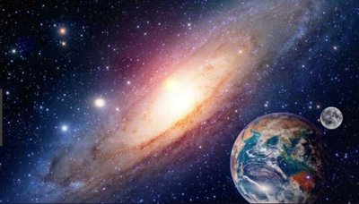 The cosmos, illustrating the vast scale of physics