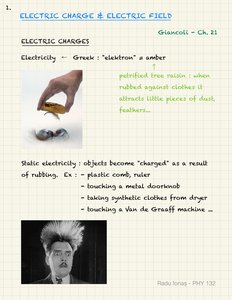 Amber and static electricity example