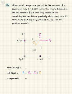 Electric field from two charges diagram