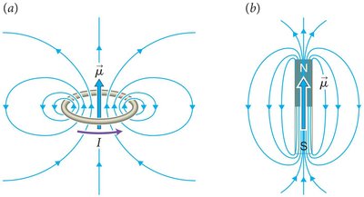 Magnetic dipole moment and field direction