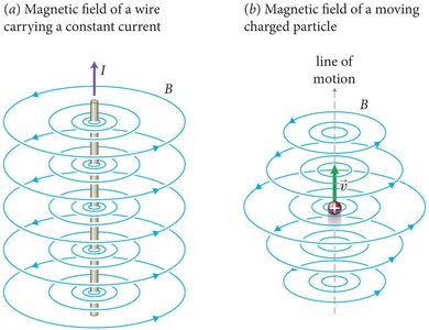 Magnetic field of a wire and a moving charged particle
