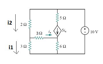 Circuit with labeled currents for Problem 4