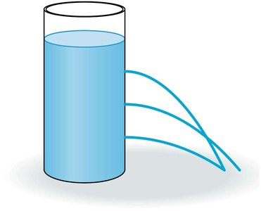 Water pressure pushes water sideways out of holes