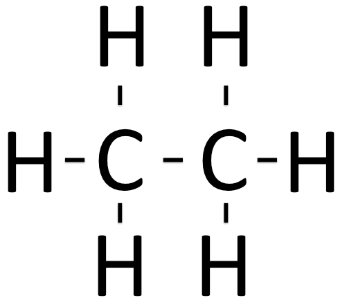 Structural formula of ethane