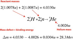 Binding energy calculation example