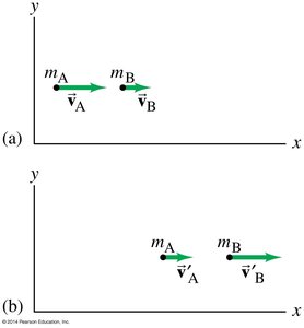 Momentum conservation in inelastic collision