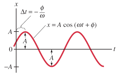 Graph of SHM with amplitude and phase