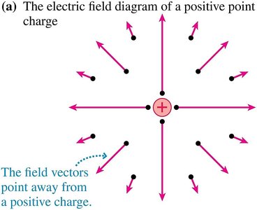 Electric field diagram for a positive point charge