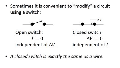 Switches in a circuit