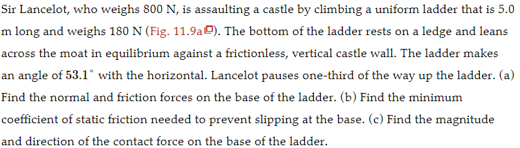 Ladder equilibrium problem setup