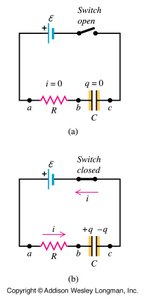 RC circuit charging process