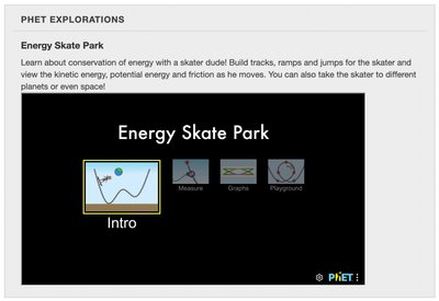 Energy Skate Park simulation interface