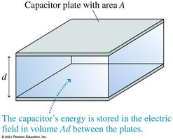 Energy stored in the electric field of a capacitor