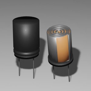 3D model of a cylindrical capacitor