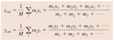 Center of mass formula