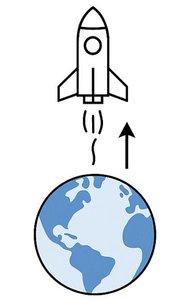 Rocket escaping Earth