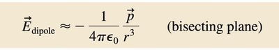 Dipole field in the bisecting plane