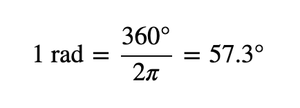Conversion between radians and degrees