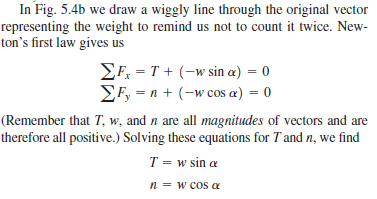 Equilibrium equations for car on ramp