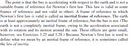 Inertial and non-inertial frames: person in an accelerating vehicle