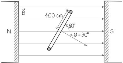 Diagram of coil in a magnetic field for induced emf calculation