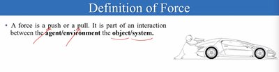 Definition of force with car example