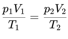 Combined gas law formula