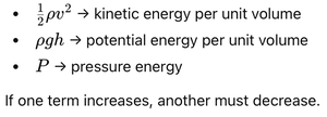 Bernoulli's equation energy terms
