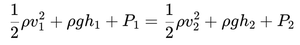 Bernoulli's equation between two points