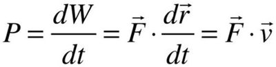 Power as dot product of force and velocity