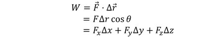 Work as the scalar product of force and displacement